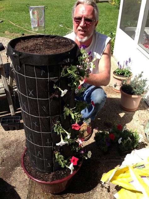 Raised Strawberry Beds, Diy Raised Garden Bed, Garden Tower, Household Plants, Flower Tower, Diy Raised Garden, Tower Garden, Raised Garden Beds Diy, Diy Backyard Landscaping