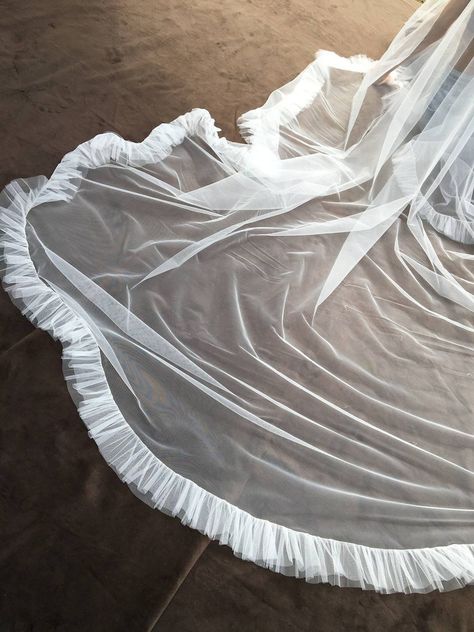 Ruffle Veil, Romantic Veil, Edgy Bridal, Short Veil, Tulle Veils, Bohemian Bridal, Bridal Veils, Wedding Prep, Future Goals