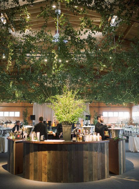 Wedding Reception Bar, White Dress Bridal, Bar Wedding Reception, Hanging Greenery, Light Fixture Covers, Reception Bar, Statement Light Fixture, Outside Bars, Aspen Wedding