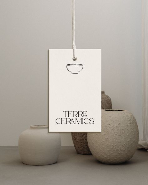 Introducing Terre. A natural, hancrafted ceramic brand 🤍 At Designs by Gabi, we create bespoke, delightful, memorable visual identity designs that truly represent your business values and connect with high-end customers. If you're ready to LEVEL UP inquiry from the link in bio! Let's create a brand identity you'll be proud of! . . . #ceramics #handmadeceramics #pottery #interiordesign #ceramicsart #homewearstyle #wabisabi #minimalistinterior #ceramiclife #potterylife #ceramicstudio #luxu... Ceramics Business Card, Pottery Logo Design Brand Identity, Pottery Business Logo, Ceramic Business Card, Ceramic Logo Design Ideas, Pottery Studio Branding, Pottery Studio Logo, Ceramic Studio Branding, Clay Branding