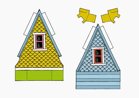 Well, I think I pulled it off. And since there's no reason for me to hoard my design, I thought I'd share it with ya'll, and hopefully you c... Up House Printable, Up House Pixar, Disney Up House, Paper House Template, Blue Siding, Up Pixar, House Printable, House Template, Disney Up