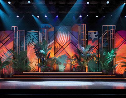 Event Entrance Design, Theatre Backdrops, Stage Lighting Design, Architecture Portfolio Layout, Brazil Art, Concert Stage Design, Cozy Interior Design, Romantic Backdrop, Stage Background