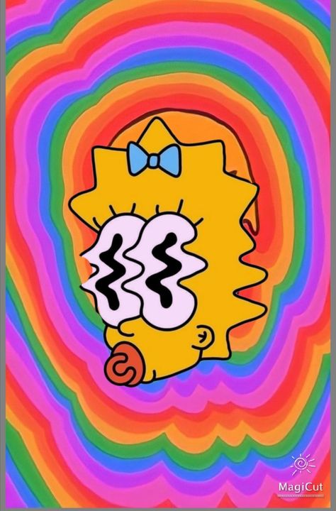 Tripy Wallpapers Cartoon, Trippy Cartoon Art, Trippie Drawings, Trippy Simpsons Painting, Simpsons Trippy, Trippy Cartoon Drawing Ideas, Trippy Toons, Trippy Characters, Simpson Art