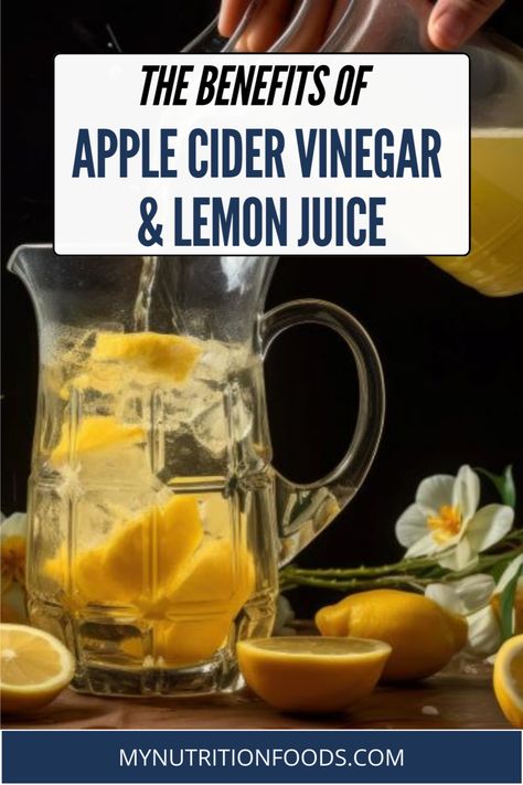 Discover the health benefits of Apple Cider Vinegar and Lemon Juice! Learn about scientific studies and commentaries related to this powerful duo. Apple Cider Vinegar Water, Apple Cider Vinegar Lemon, Benefits Of Apple Cider Vinegar, Benefits Of Apple Cider, Lemon Juice Benefits, Benefits Of Apple, Apple Cider Vinegar Benefits, Lemon Health Benefits, Lemon Benefits