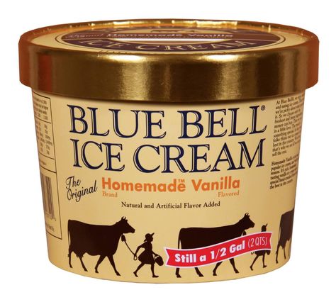 Blue Bell Ice Cream - Fonts In Use Blue Bell Ice Cream, Country Food, Dried Peaches, Texas Things, Texas Living, Homemade Vanilla Ice Cream, Frozen Snack, Reunion Ideas, Texas Style