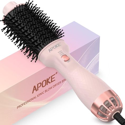 APOKE One Step Hair Dryer Brush and Styler Volumizer, Multifunctional 4 in 1 Ceramic Tourmaline Negative Ion Hot Air Styling Brush, Professional Salon Blow Dryer Brush for Drying Curling Straightening Revlon Hair Dryer Brush, One Step Hair Dryer, Blow Dryer Brush, Revlon Hair Dryer, Salon Blowout, Hair Dryer Straightener, Round Hair Brush, Dryer Brush, Oval Brush