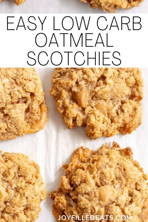 Low Carb Oatmeal Cookies, Sugar Free Oatmeal Cookies, Low Carb Oatmeal, Sugar Free Oatmeal, Oatmeal Scotchies, Keto Oatmeal, Joy Filled Eats, Thm Desserts, Lost 100 Pounds