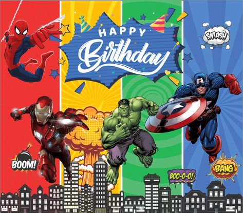 Avengers Boys Birthday Banner 8X7 Feet - Marvel Avengers Theme Happy Birthday Banners | Themes for Birthday Party | VenueLook Happy Birthday Marvel, Birthday Planning Checklist, Avengers Theme Birthday Party, Themes For Birthday, Avengers Theme Birthday, Avengers Theme, Birthday Party Planner, Happy Birthday Boy, Birthday Party At Home