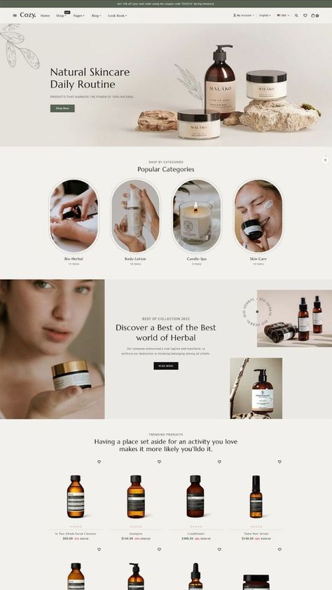 Create a stylish, professional website for your fashion business #fashion #website . #Skincare_Website #Webpage_Design_Layout #Furniture_Aesthetic #Layout_House Skincare Website, Beauty Branding Design, Website Branding Design, Webpage Design Layout, Banner Store, Fashion Website Design, Skincare Inspiration, Shopify Website Design, Webdesign Inspiration