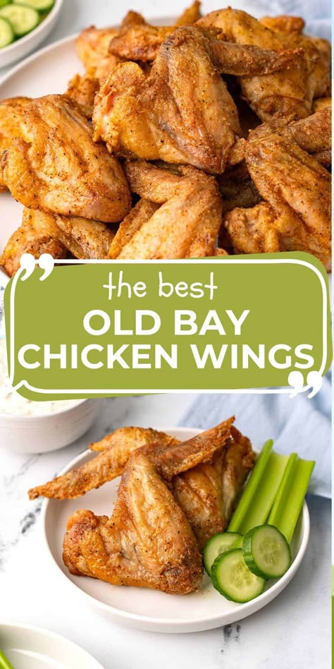 Old Bay Fried Chicken, Old Bay Wings Air Fryer, Old Bay Wings Baked, Old Bay Chicken Wings, Keto Wings, Old Bay Chicken, Old Bay Wings, Air Fryer Recipes Chicken Wings, New Air Fryer Recipes