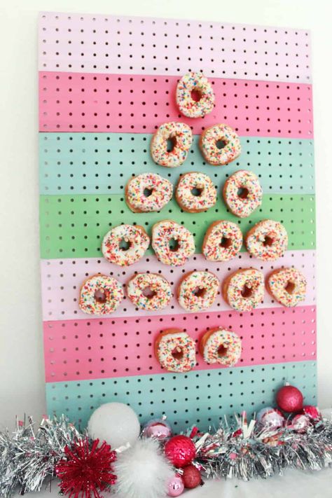 How to Make a Donut Pegboard Donut Pegboard, Donut Board, Baby Sprinkle Ideas, Christmas Dessert Table, Pegboard Display, Sprinkle Ideas, Grown Up Parties, Donut Party, Up Party