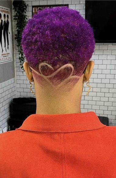 Lotus Flower Undercut, Tomboy Haircuts For Women Curly, Undercut Inspo Women, Back Shaved Hair Undercut, Women Undercut Designs, Fade Designs Women, Shave Designs For Women, Hair Shave Designs, Women Haircut Designs