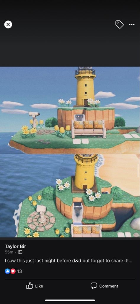 Acnh Peninsula Ideas Lighthouse, Acnh Harbor Ideas, Animal Crossing Lighthouse Ideas, Animal Crossing Lighthouse, Acnh Kappen Dock Ideas, Acnh Lighthouse Ideas, Acnh Pier Ideas, Acnh Lighthouse, Acnh Springcore