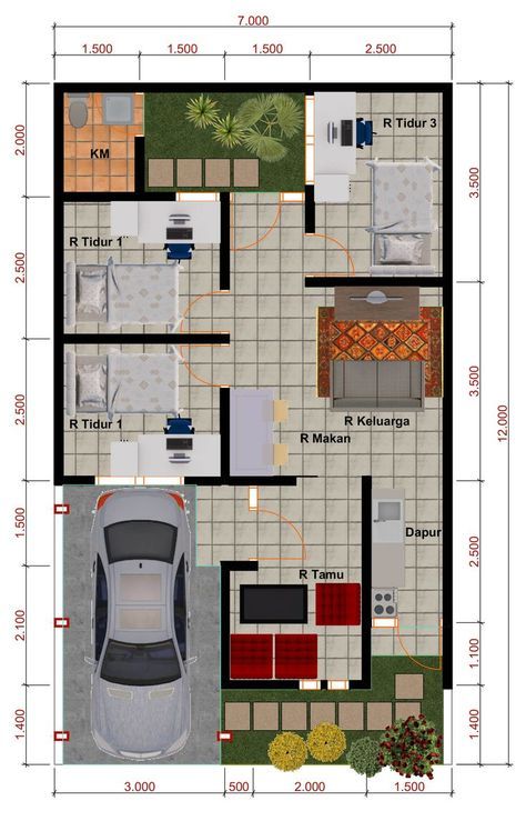 House Projects Architecture, Bar In Casa, Small House Layout, A Small House, Small House Floor Plans, House Construction Plan, Model House Plan, House Layout Plans, Minimal House Design