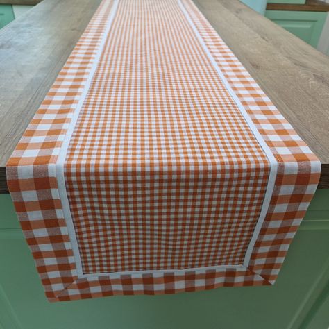 Checkered Table Runner, Gingham Table Runner, Checkered Table, Reversible Table Runner, Gingham Napkins, Textile Recycling, Ruffle Pillow, Dining Table Accessories, Buffalo Plaid Pattern