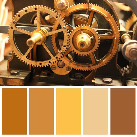 Gears Steampunk Color Palette, Steam Punk Aesthetic, Painting Corner, Cultural Dance, Dance Project, Color Forecasting, Color Schemes Colour Palettes, Brown Color Palette, Victorian Steampunk