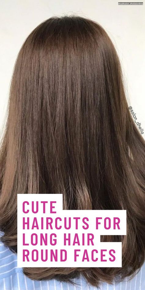 Cute Haircuts for Long Hair Haircuts For Long Hair Curly, Long Hair With Layers Straight, Hair With Layers Straight, Cute Haircuts For Long Hair, Layers Straight Hair, Bangs Long Hair Round Face, Round Face Haircuts Long, Side Swept Bangs Long Hair, Round Face Hairstyles Long