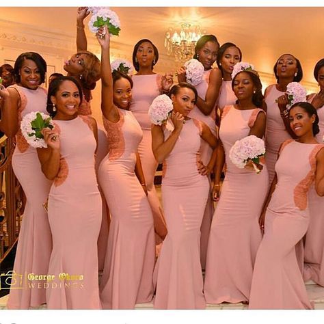 African Bridesmaids, Latest Bridesmaid Dresses, African Bridesmaid Dresses, Gorgeous Bridesmaid Dresses, African American Weddings, Bridesmaid Attire, Beautiful Bridesmaid Dresses, Mermaid Bridesmaid Dresses, Bridesmaid Style