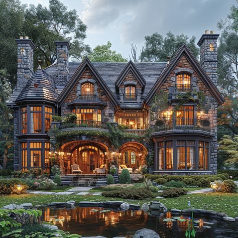 Immerse yourself in traditional English charm at this Tudor Revival-style mansion in Sussex, England. Explore 15000 sqft of sophistication and comfort with six generously proportioned bedrooms. Wander into a fairy-tale garden complete with a serene pond and spacious outdoor living area for alfresco entertaining. Let this image inspire your tranquility and design dreams. Can you envision savoring a cup of tea overlooking this stunning garden? Share your thoughts below! 🌿🏡 #DreamHomeInspiration #LuxuryInteriors #TudorRevival #MansionLiving #SussexEngland #EnglishGarden #LuxuryLifestyle #HomeGoals #InspiringHomes #LuxuryLiving Fancy House Exterior, Cottage Core Mansion, Cottagecore Mansion, English Style House, Small Mansion, Tudor Mansion, Cottage Mansion, English Tudor Homes, Mansion Plans