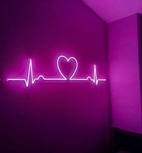 #NeonSignNames #NeonInspiration #NeonSigns #BrightIdeas Bedroom Neon Sign, Pink Sign, Baddie Room, Bedroom Neon, Led Lighting Bedroom, Neon Room, Neon Decor, Neon Painting, Heart Lights