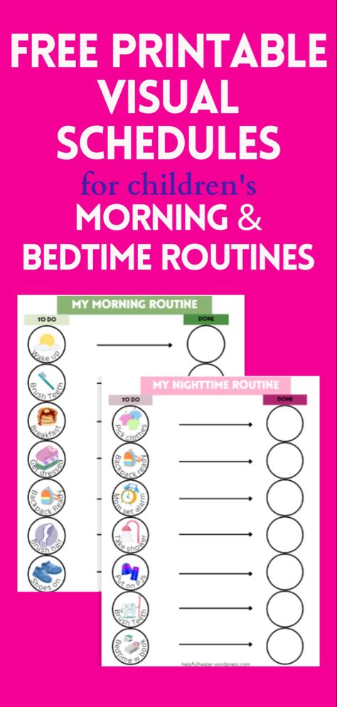 Morning Schedule Before School, Free Therapy Worksheets, Morning Routine Kids, Morning Schedule, Kids Routine, Bedtime Routines, Infant Classroom, Visual Schedules, After School Routine