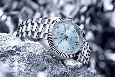 Rolex Oyster Perpetual Day Date 40 Tiffany Light, Mens Watches Affordable, Buy Rolex, Luxury Watch Brands, Hand Watch, Vintage Rolex, Rolex Oyster Perpetual, Rolex Oyster, Rolex Day Date