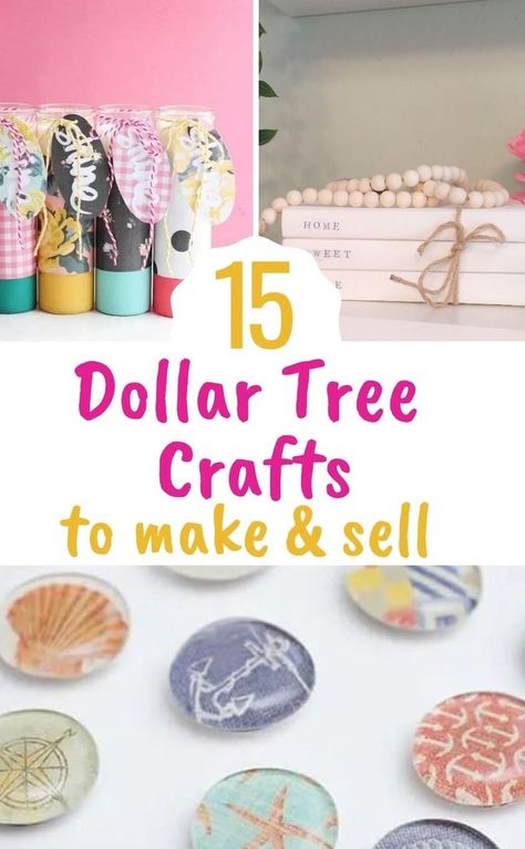 Best selling Dollar Tree Crafts to make and sell for a profit. These DIY Dollar Store crafts can be sold on Etsy, craft fairs and bazaars. Dollar Tree Craft Fair Ideas, Diy Projects To Sell Extra Cash, Diy Ideas To Sell Extra Cash, Diy Gifts To Sell Extra Cash, Kid Craft Fair Ideas Make And Sell, Dollar Tree Diy Crafts To Sell, Dollar Tree Resin Crafts, Things To Sell At A Craft Fair, Dollar Store Crafts To Sell