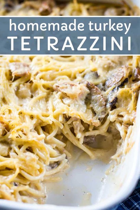 Easy Casserole Dinner, Easy Turkey Tetrazzini, Turkey Tetrazzini Easy, Turkey Tetrazzini Recipe, Using Rotisserie Chicken, Tartiflette Recipe, Turkey Tetrazzini, Easy Dinner Casseroles, Recipe Using Chicken