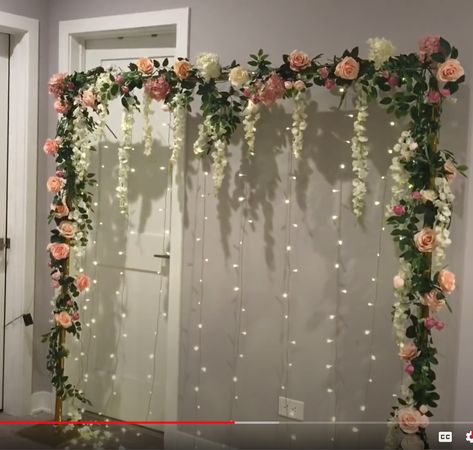 Photo Backdrop Floral, 25th Anniversary Decorations, Engagement Party Decorations Diy, Bride To Be Decorations, Engagement Themes, Backdrop Floral, Wedding Background Decoration, Simple Bride, Dinner Party Decorations