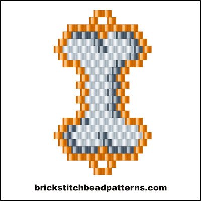 Free Skeleton Bone Halloween Brick Stitch Beaded Earring Pattern Color Chart  Free Skeleton Bone brick stitch seed bead Halloween earring or necklace pendant pattern, color chart, labeled color chart, letter chart, and bead count.  Get it and over 260 more free brick stitch bead patterns at  http://brickstitchbeadpatterns.com  .  .  .  .  #bead #beading #beadwork #jewelrymaking #pattern #freepattern #halloween #skeleton #earrings #necklace #bracelets Seed Bead Halloween, Halloween Earrings Beaded, Skeleton Earrings, Beaded Earrings Tutorials, Halloween Beads, Beaded Earring, Beading Patterns Free, Bead Sewing, Brick Stitch Pattern