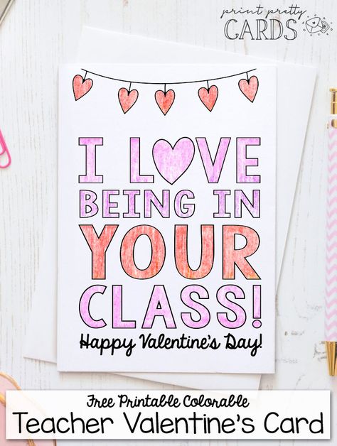 Valentines Card For Teacher, Valentines Printables Free Kids, Saturday Activities, Teacher Valentine Cards, Free Printable Valentines Tags, Class Template, Best Teacher Quotes, Kids Valentine Cards, Student Valentines