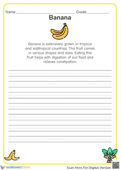 Free Handwriting Paragraph Printable - Banana Worksheets in 2024 | Improve handwriting worksheets, Teaching handwriting, Improve your handwriting Banana Worksheet, Improve Handwriting Worksheets, Nelson Handwriting, Writing Paragraphs, Teaching Handwriting, Writing Practice Sheets, Creative Writing Activities, Homeschool Lessons, Handwriting Practice Worksheets