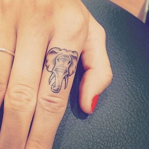 Cool Finger Tattoos, Tattoo Elephant, Cute Finger Tattoos, Small Finger Tattoos, Finger Tattoo For Women, Elephant Tattoo Design, Hand And Finger Tattoos, Finger Tattoo Designs, Tattoo Convention