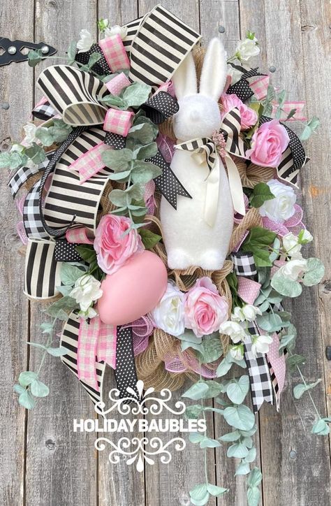 #EasterCrafting#DIYEasterDecor#EasterDIY#HandmadeEaster#EasterCraftIdeas#HomemadeEaster#DIYDecorating#EasterCreativity#EasterArtProjects#SpringCrafts#EasterDIYInspiration#CreativeEaster#DIYHolidayDecor#EasterDIYFun#CraftyEaster#EasterProject#DIYHomeDecor#EasterCrafts#DIYForEaster#EasterDIYChallenge Wreath Flocked, Easter Decoration Ideas, Spring Bunny Wreath, Easter Door Wreaths, Easter Spring Wreath, Easter Wreath Diy, White And Pink Roses, Hippity Hoppity, Easter Items