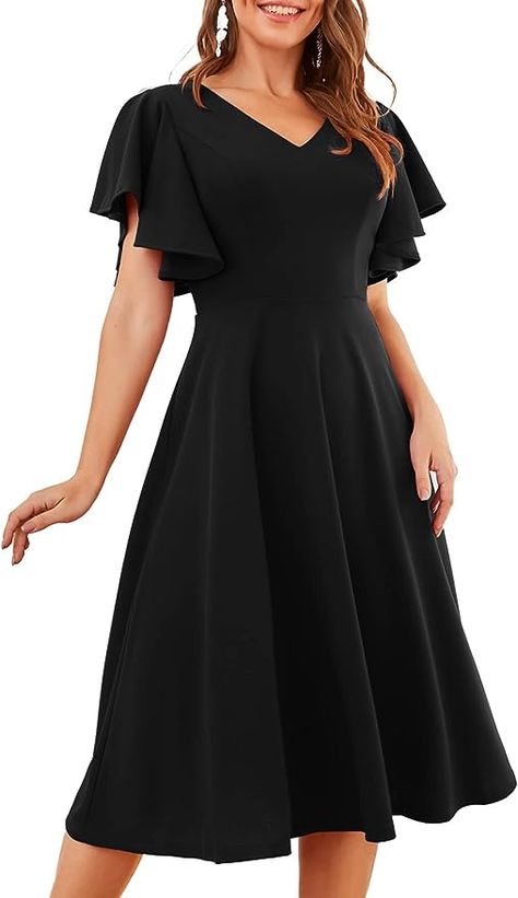 Tea Party Dresses For Women, Wedding Guest Midi Dresses, Modest Homecoming Dresses, Cocktail Dresses For Women, Dance Black, Vintage Tea Dress, Tea Dresses, Plus Size Elegant Dresses, Midi Bridesmaid Dress