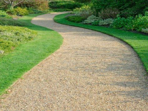 Garden Path Gravel, Self Binding Gravel Path, Gravel Paths In Gardens, Gravel In Garden, Gravel Walkways Paths, Gravel Garden Path, Garden Paths And Walkways, Garden Gravel, Gravel Walkway