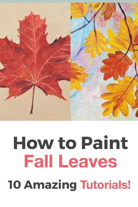 How to Paint Fall Leaves Easy Step by Step, 10 great tutorials! Learn How to Paint a Fall Leaf with the Best Online Video Tutorials with Acrylic, Watercolor and many more techniques! Paint Fall Leaves Easy, Paint Fall Leaves for Kids, Paint Fall Leaves on Wood, Paint Fall Landscape, and more! Painting Ideas on Canvas with Acrylic Paint, oil, pencil, watercolors, and many more painting techniques! Painting Leaves Acrylic, Paint Fall Leaves, Leaves Nails, Paint Leaves, Fall Canvas Painting, Fall Canvas, Acrylic Painting Lessons, Learn How To Paint, Leaf Drawing