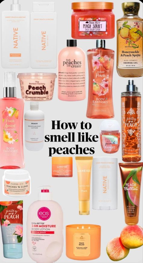 How To Smell Like Blue Raspberry, How To Smell Like A Peach, How To Smell Like Fruit All Day, Peach Smelling Products, How To Smell Like Grapefruit, What To Smell Like, How To Smell Like Fruits, Smell Good Combo Fruity, Peach Body Care