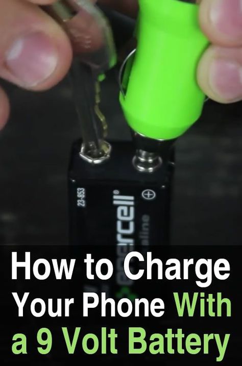 Charge Phone, Cell Phone Hacks, 9 Volt Battery, Battery Charge, Emergency Preparation, Survival Life Hacks, Car Technology, Phone Hacks, Emergency Prepping