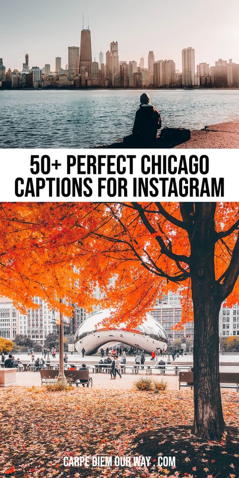 Chicago Captions Instagram, Chicago Quotes, Chicago Instagram, Summer Quotes Instagram, Midwest Travel Destinations, Vacation Captions, Chicago Vacation, Sunset Captions, Chicago Riverwalk