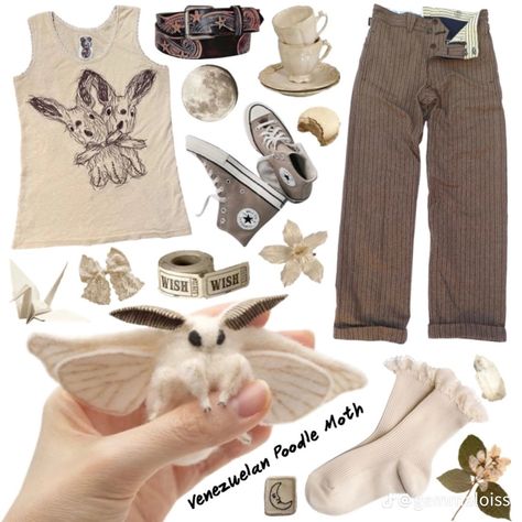 Moth Outfit, Poodle Moth, Grunge Fairy, Fairy Grunge, Vibe Clothes, Tan Color, Moth, Clothes