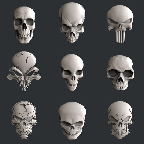 Skull Reference, Stl File Format, 3d Skull, Skulls Drawing, Cnc Design, Tattoo Style Drawings, 3d Modelle, John Taylor, Skull Carving