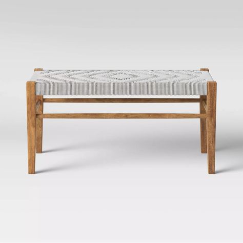 Lumarco Woven Bench Natural - Opalhouse™ : Target Woven Bench, Dining Room Updates, Small Bench, Cozy Pillow, Rattan Furniture, Wooden Bar, Wooden Tables, Bench Furniture, Outdoor Ottoman