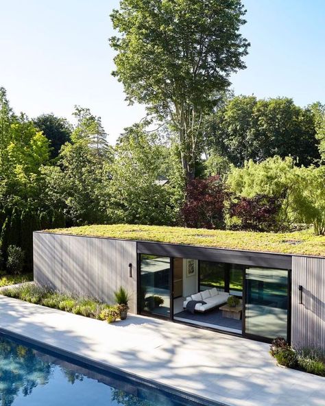 Hillside Villas, Interiors Magazine, Green Roof, Green Building, Shipping Container, Southampton, Garden Styles, Pool House, Garden Room