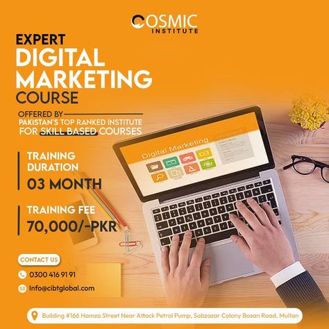 Learn Digital Marketing from Industry Experts. Digital marketing is not a one-size-fits-all industry. The difference between success and failure is learning from experienced experts and leaders in the space. #digitalmarketing #digitalmarketingcourse #digitalmarketingtraining #cosmicinstitute #SMM #SEO #SEM #digitalmarketingservices #seocourse #seotraining Digital Marketing Template Design, Digital Marketing Course Poster, Diy Cake Topper Printable, Course Poster, Product Post, App Design Layout, Learn Digital Marketing, Marketing Poster, Seo Training