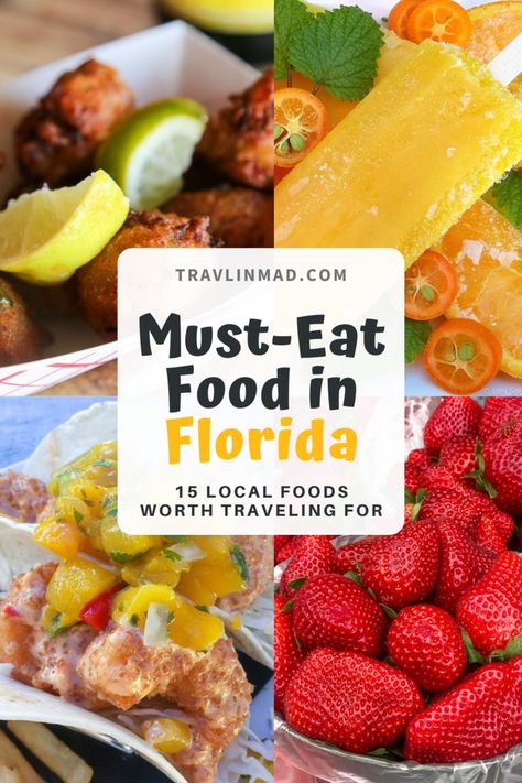 Food in Florida is wildly diverse and delicious. From citrus to seafood, and southern specialties spiced with Latin flavors, Florida food is worth traveling for! What to eat in Florida | food in Florida | Florida’s food | Floridian cuisine | Floribbean cuisine | Florida travel | Florida foods to try Foods To Try, Cuban Food, Florida Food, Usa Food, State Foods, Slow Travel, Interesting Places, Sunshine State, What To Eat