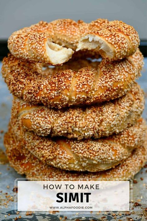 Turkish Bagel, Simit Recipe, Croissant Sandwiches, Turkish Bread, High Protein Flour, Breakfast Spread, Chewy Bread, Pizza Roll, Lebanese Cuisine