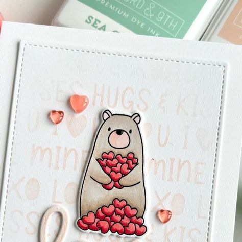 Doodlebugs on Instagram: "A Beary Good Day stamp and die set from Mama Elephant has quickly become a current paper crafting favorite of mine. Those sweet little bears are easy to color and so darn cute. The set is perfect for Valentine, friendship, love, and get well. Wouldn't this bear, with all those hearts, be a perfect get well card? Details are on the blog. [link in bio] #cleanandsimplecard #cardsofinstagram #handmadevalentines #handmadevalentine #prettypinkposh #lawnfawn #doodlebugswa #crafty #cardmaking #cardmaker #cardmakersofinstagram #handmadecards #mamaelephantstamps" Elephant Valentine Card, Mama Elephant To My Dearest, Mama Elephant Wish Upon A Star, Mama Elephant Valentine Cards, Mama Elephant Stamps, Friendship Love, Pretty Pink Posh, Mama Elephant, Handmade Valentine