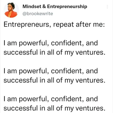 Business Affirmations Entrepreneur, Public Speaking Aesthetic, Entrepreneur Affirmations, Business Affirmations, Power Of Attraction, Affirmation Board, Social Media Strategist, Affirmations Positive, Attraction Affirmations