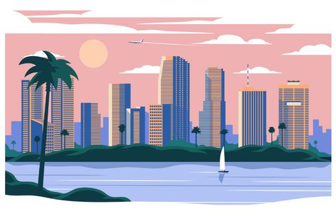 Eventbrite Miami City Page on Behance Miami Illustration, Alex A, Miami City, Wynwood Walls, Downtown Miami, Miami Art, Science Museum, North Beach, Art Travel